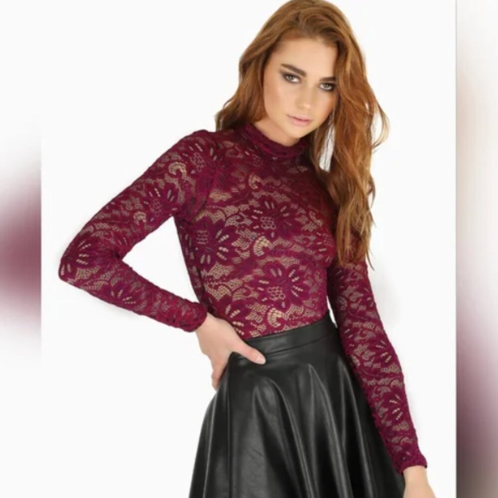 🍷 Blackmilk - Wine Lace Bodysuit 🍷